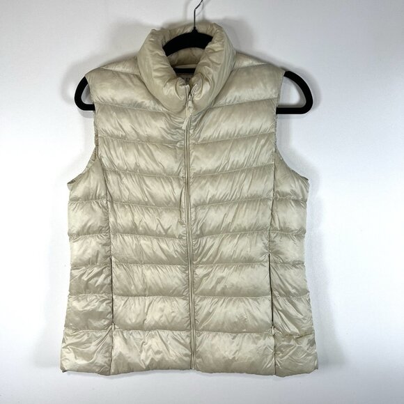 Uniqlo Vest Womens Small Brown Down Full Zip Ultra Light Down Puffer Medium - Picture 1 of 10
